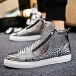 Silver Snakeskin Sneakers - Vignette | Snakes Store