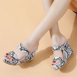 Black and White Snake Skin Sandals - Vignette | Snakes Store