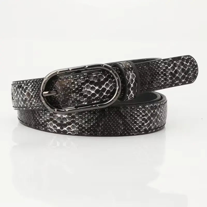 Python Skin Belt Black 41" | 105cm Leather Snakes Store™