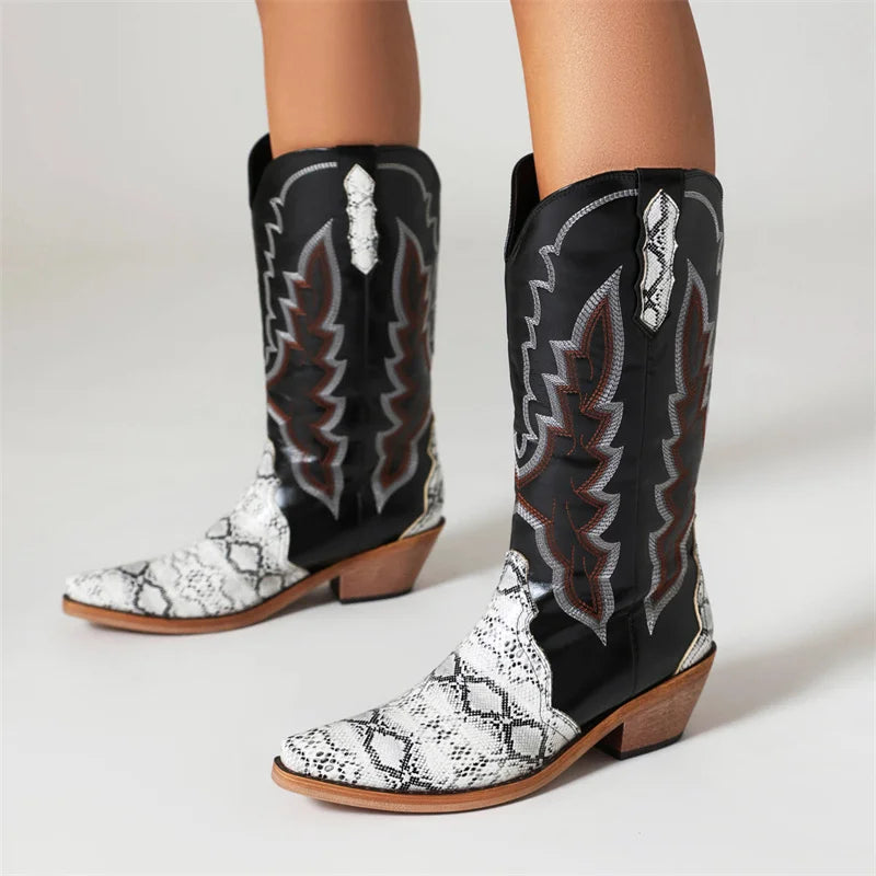 Womens Snake Print Cowboy Boots Snakes Store