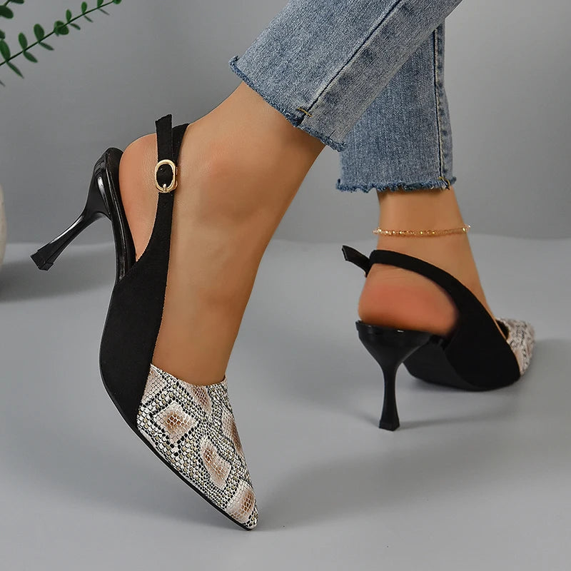 Snakeskin Slingback Heels Snakes Store