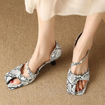 Snakeskin Sandals Low Heel - Vignette | Snakes Store