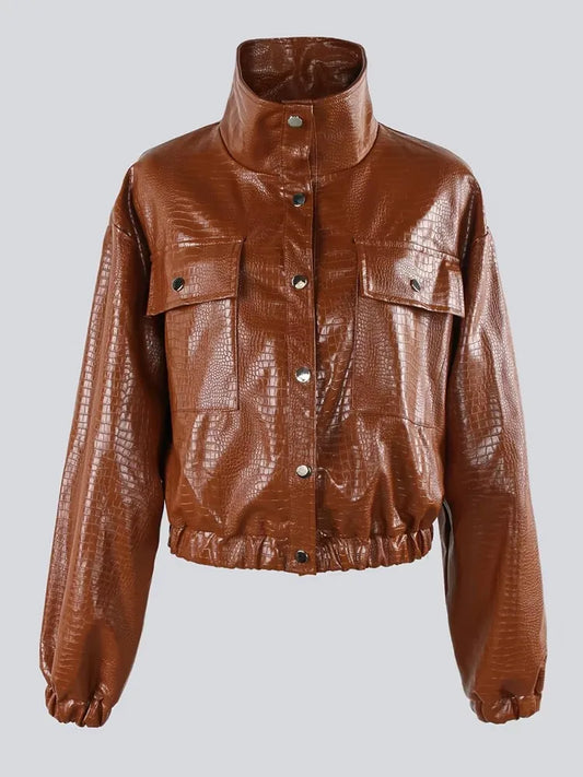 Brown Snake Print Jacket