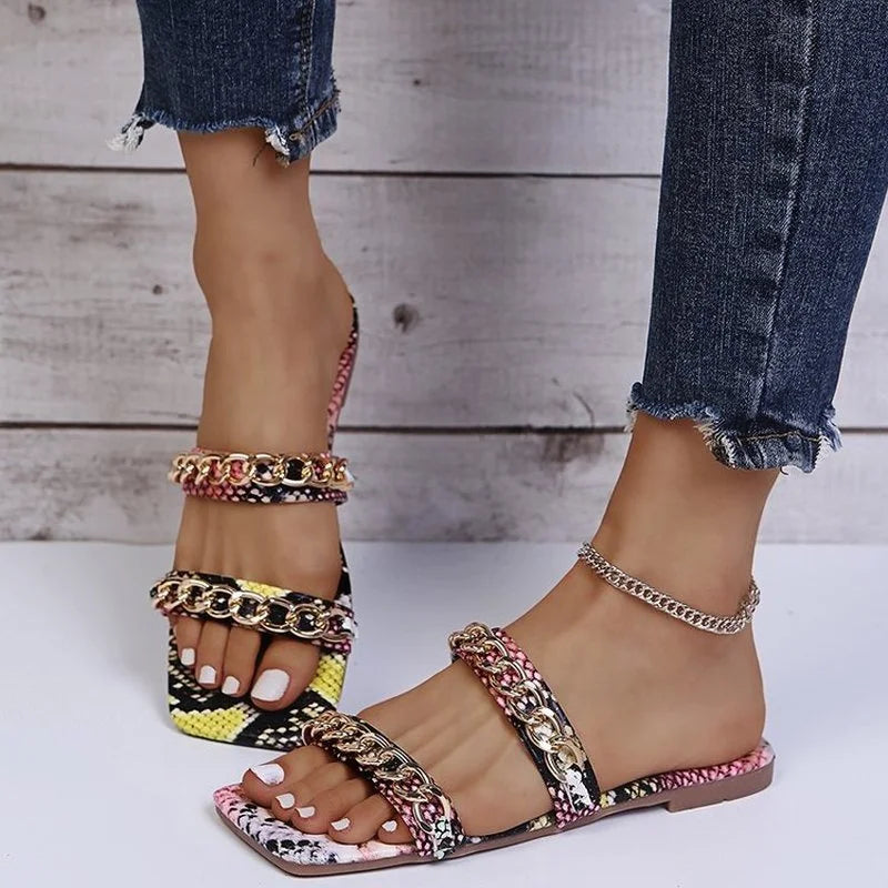 Snakeskin Two Strap Sandals Snakes Store