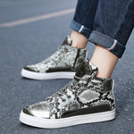 Black and White Snakeskin Sneakers - Vignette | Snakes Store