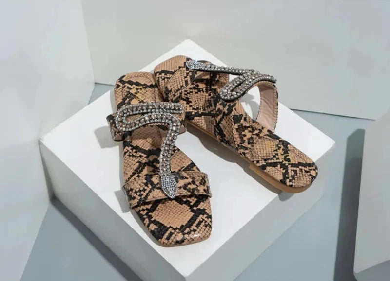 Snakeskin Sandals Flat Snakes Store