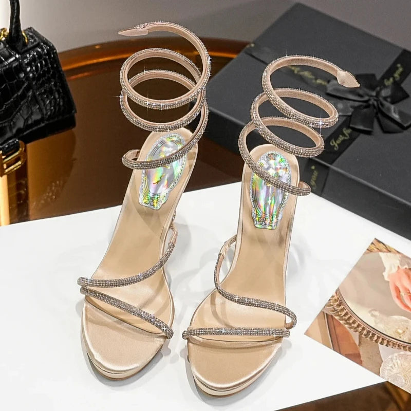 Snakeskin Strappy Sandals Snakes Store