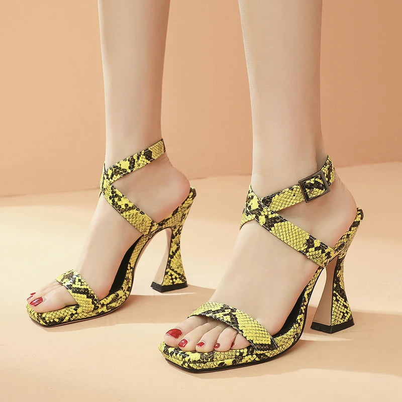 Snakeskin Strappy Heels Snakes Store