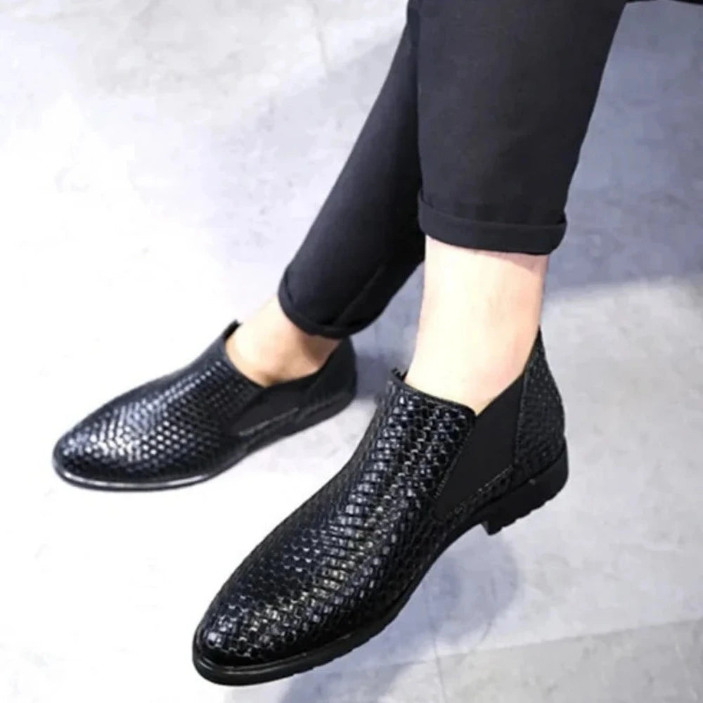 Snake Leather Boots Black Split Leather Snakes Store