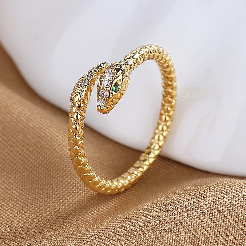 Diamond Snake Engagement Ring Gold 925 Sterling Silver Adjustable Snakes Store