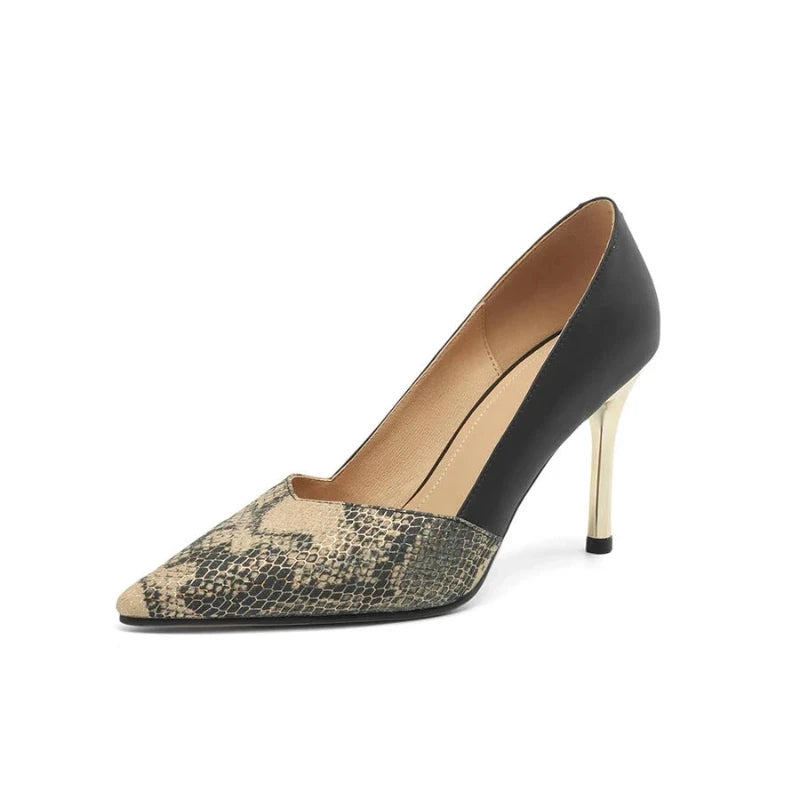 Snake Leather Pumps Black Snakes Store