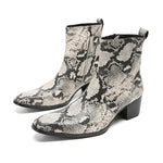 Black And White Snakeskin Boots - Vignette | Snakes Store