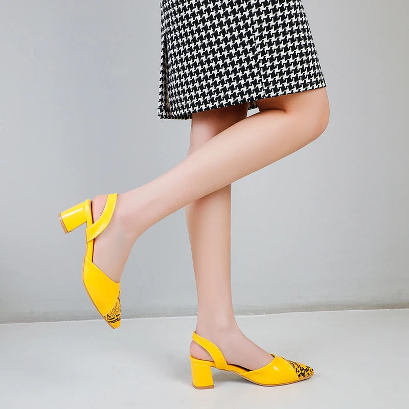 Snakeskin Pointed Heels Yellow Snakes Store