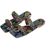 Snakeskin Two Strap Sandals - Vignette | Snakes Store