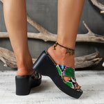 Multicolor Snakeskin Wedges - Vignette | Snakes Store