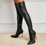 Over The Knee Snakeskin Boots - Vignette | Snakes Store