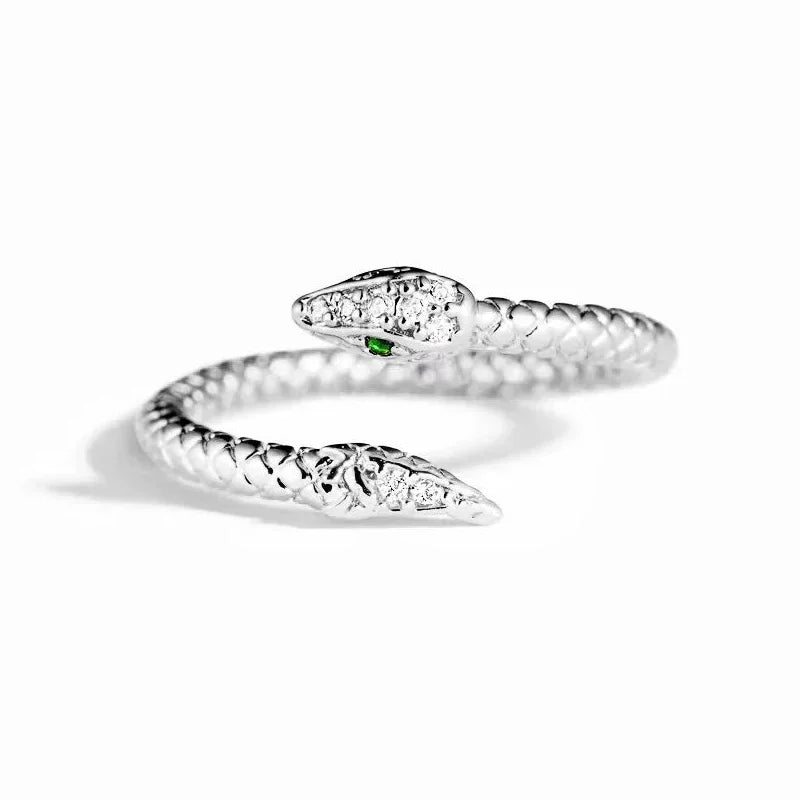 Snake Eye Wedding Ring resizable CN Silver | 925 sterling silver Snakes Store