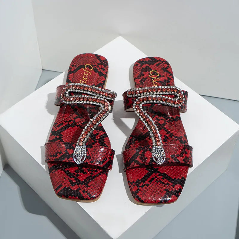 Snakeskin Sandals Flat Snakes Store