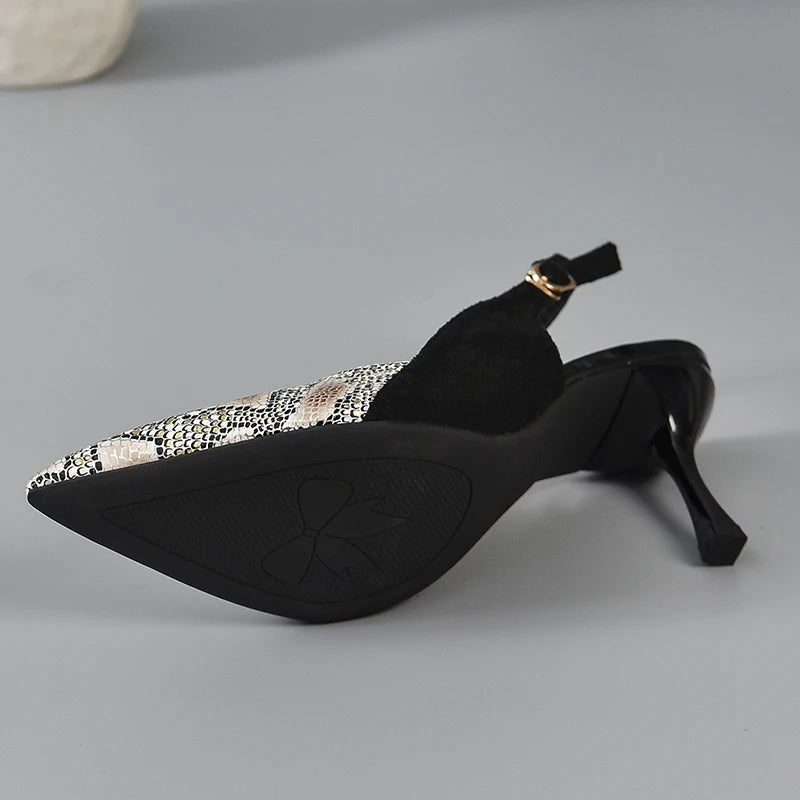 Snakeskin Slingback Heels Snakes Store