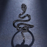 Black and White Diamond Snake Ring - Vignette | Snakes Store