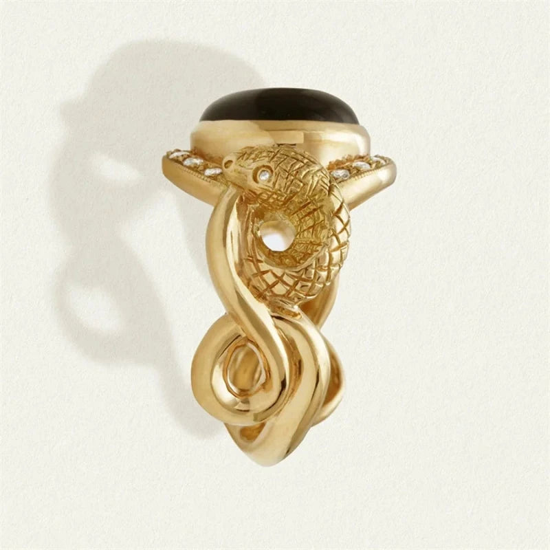 Black and Gold Snake Ring Snakes Store