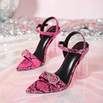 Pink Snake Skin Sandals - Vignette | Snakes Store