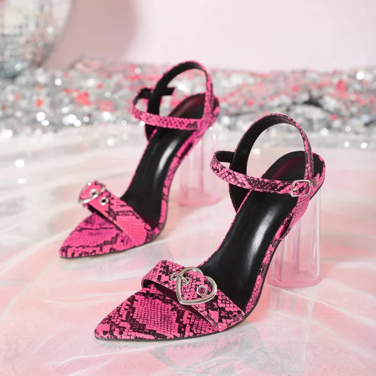 Pink Snake Skin Sandals Snakes Store