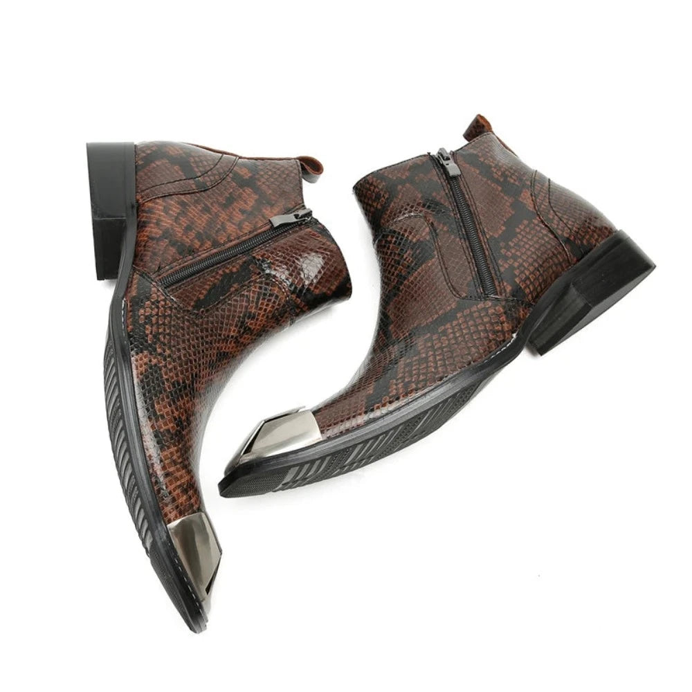 Brown Snake Print Boots Snakes Store