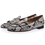 Grey Snakeskin Loafers - Vignette | Snakes Store