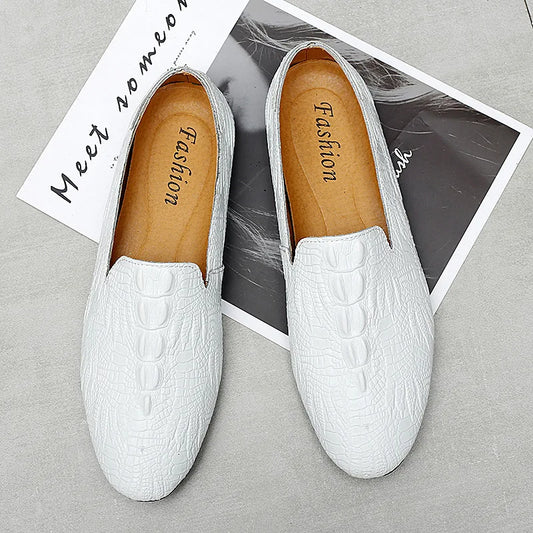 White Snake Loafers