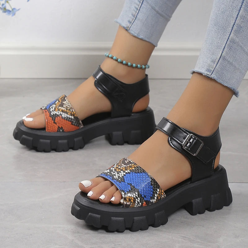 Snake Print Platform Sandals Snakes Store