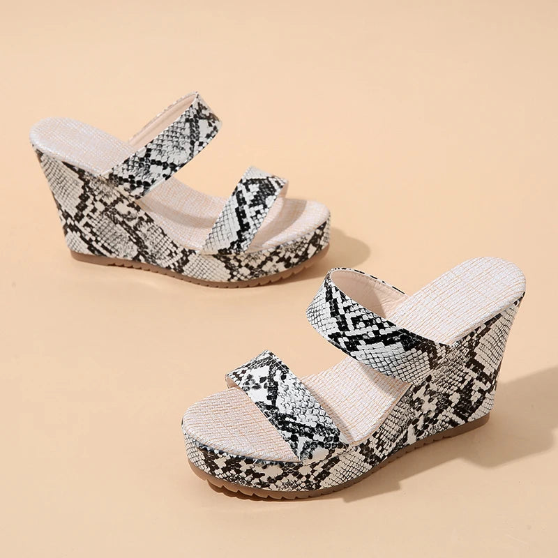 Black and White Snake Skin Sandals Snakes Store