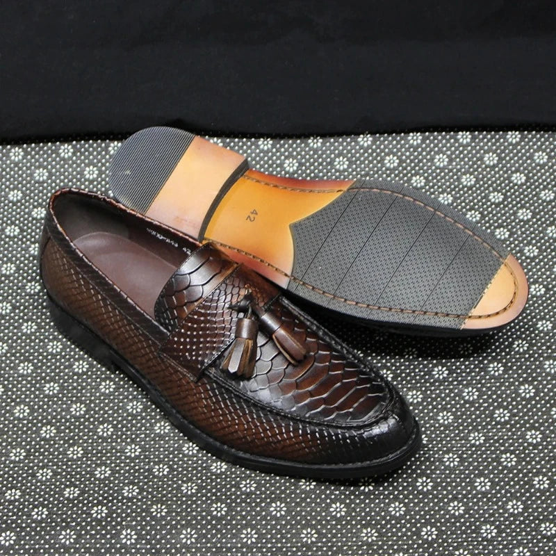 Brown Snake Tassel Loafers Snakes Store