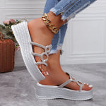 Grey Snakeskin Wedges - Vignette | Snakes Store