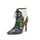 Snakeskin Stiletto Booties Green PU Leather Snakes Store