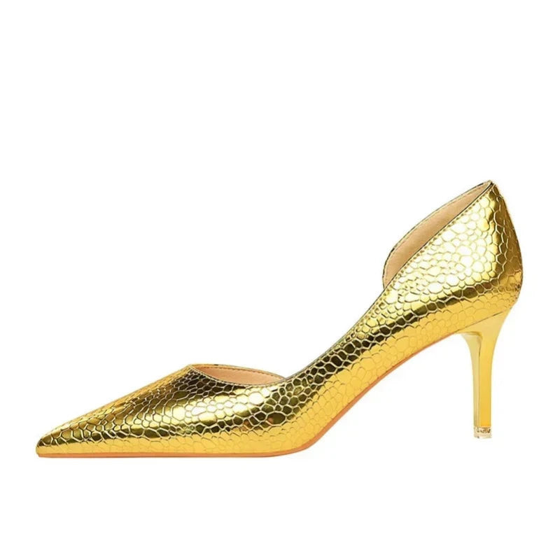 Gold Snakeskin Pumps Snakes Store