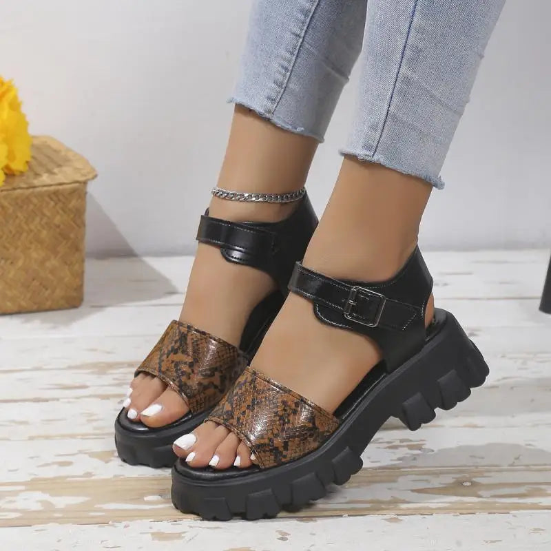 Snake Print Platform Sandals Snakes Store