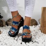 Multicolor Snakeskin Wedges - Vignette | Snakes Store