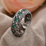 Crystal Snake Ring Silver - Vignette | Snakes Store