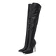 Over The Knee Snakeskin Boots Black Microfiber Snakes Store