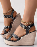 Black Snakeskin Wedges - Vignette | Snakes Store