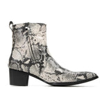 Black And White Snakeskin Boots - Vignette | Snakes Store