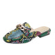 Snakeskin Flat Mules Colorful Snakes Store