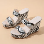 Black and White Snake Skin Sandals - Vignette | Snakes Store