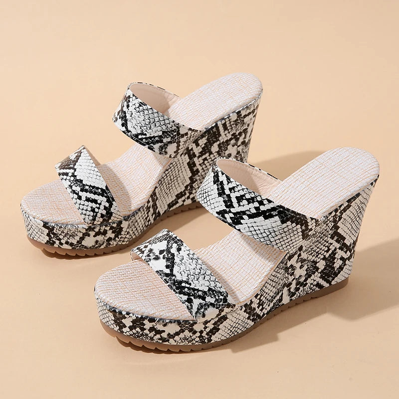 Black and White Snake Skin Sandals Snakes Store