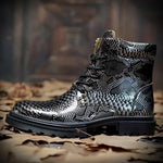 Round Toe Snakeskin Boots - Vignette | Snakes Store