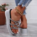 Grey Snakeskin Wedges - Vignette | Snakes Store