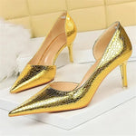 Gold Snakeskin Pumps - Vignette | Snakes Store