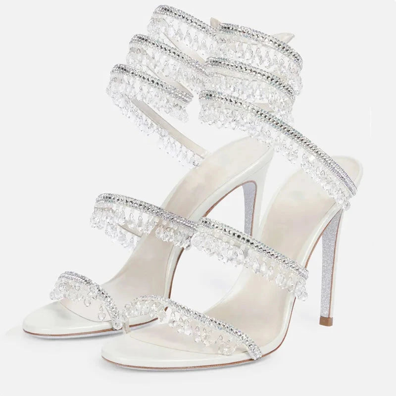 Snakeskin Gladiator Sandals White Snakes Store