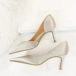 Snakeskin Pointed Toe Pumps - Vignette | Snakes Store